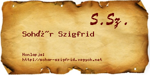 Sohár Szigfrid névjegykártya